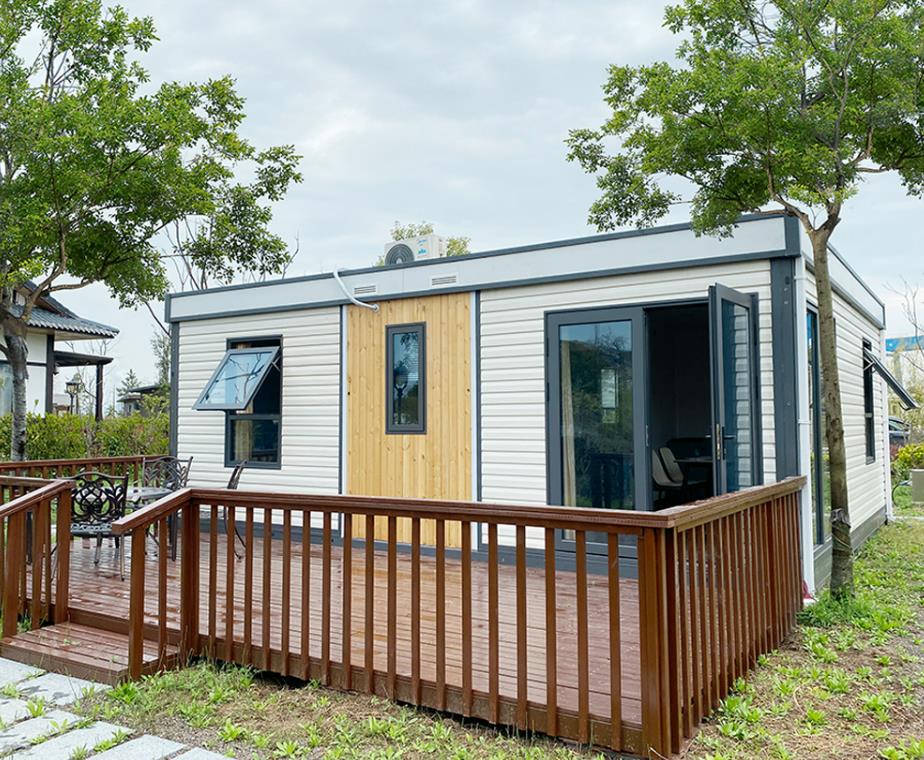 Expandable living container home installation