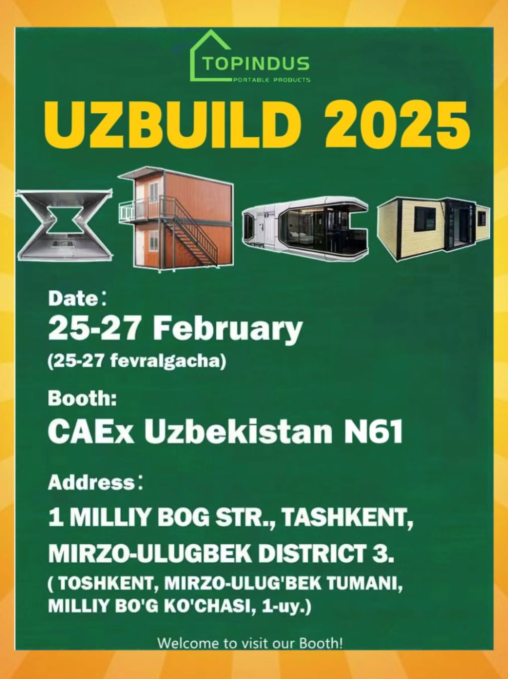 Topindus Cabin is coming to UZBUILD 2025!