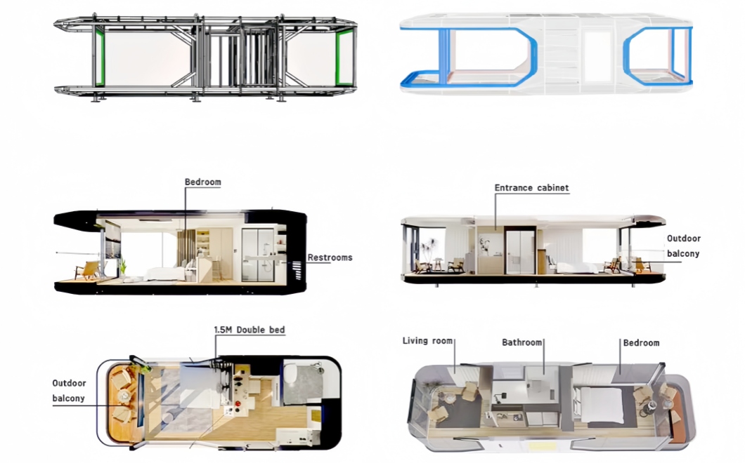 40FT Prefab Portable Luxury Space Capsule Modular House