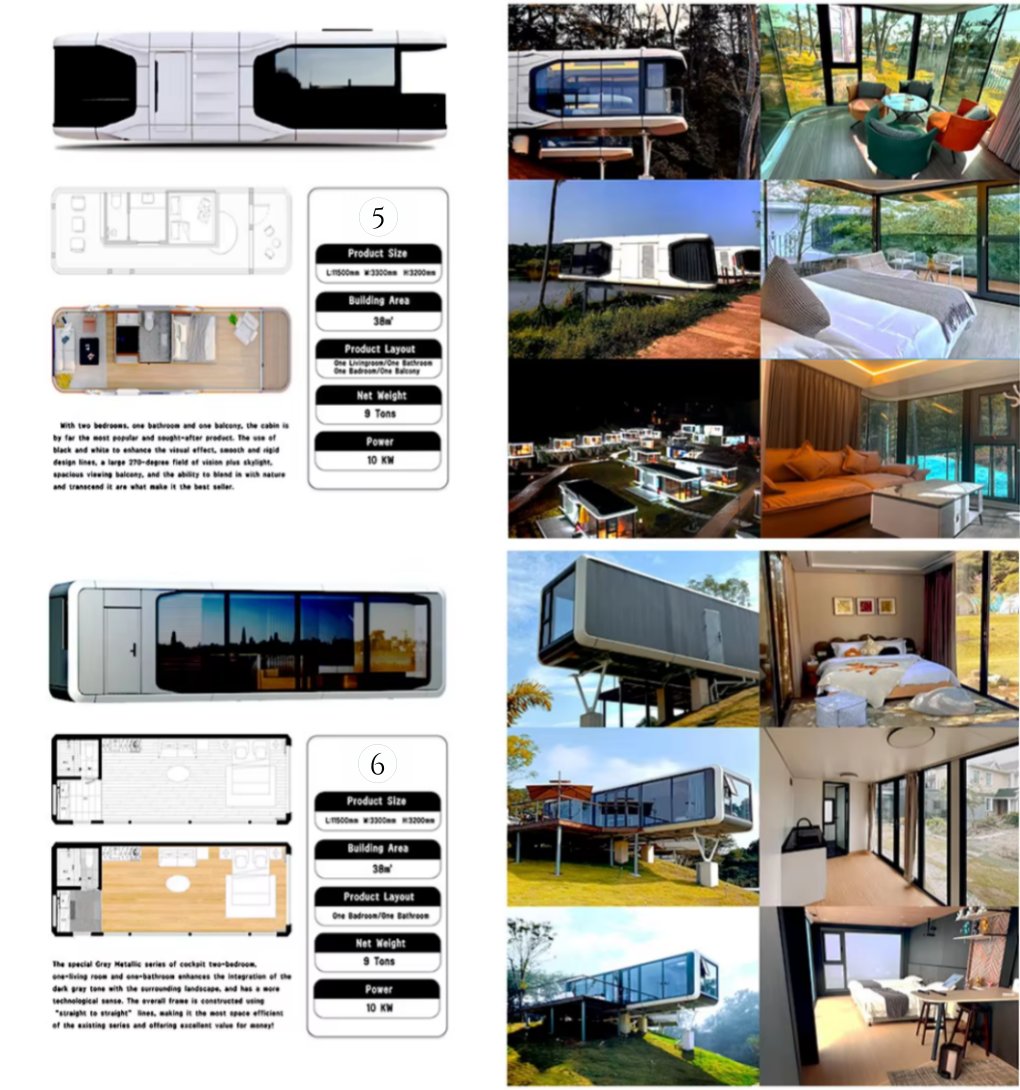 40FT Prefab Cabin Luxury Space Capsule Modular House