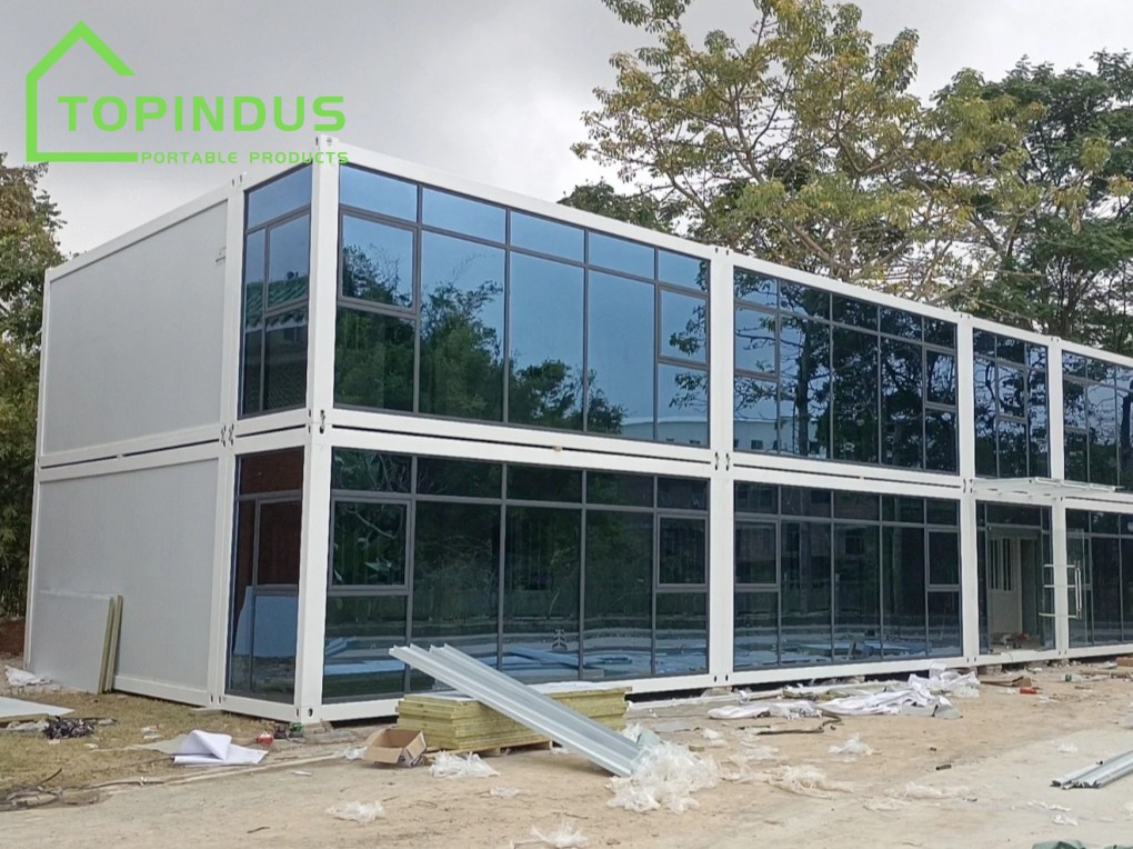 Two-Story Flat Pack Container House for Office Use in Malaysia