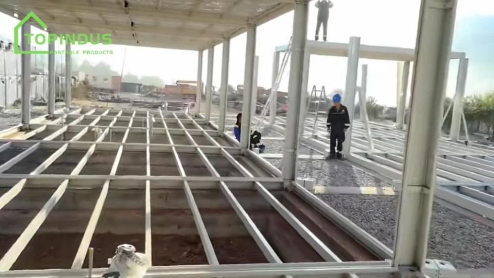 TOPINDUS Customized Flat Pack Container House Project in Tajikistan is Under Installation
