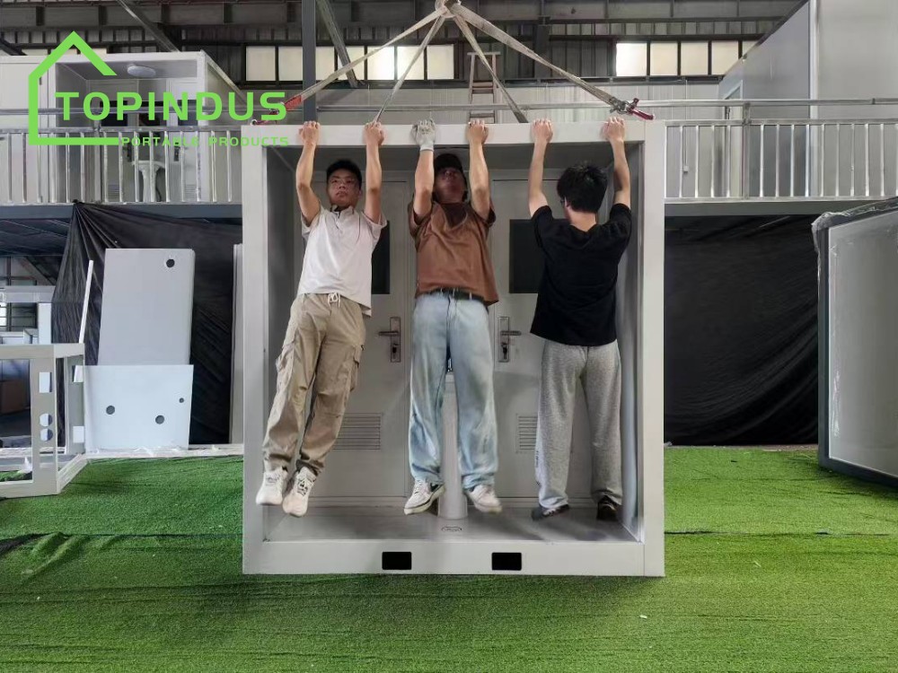 TOPINDUS Steel Structure Portable Toilet Passes Real Load-Bearing Test